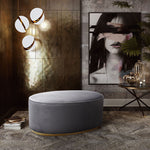 Nerina Velvet Ottoman - Grey
