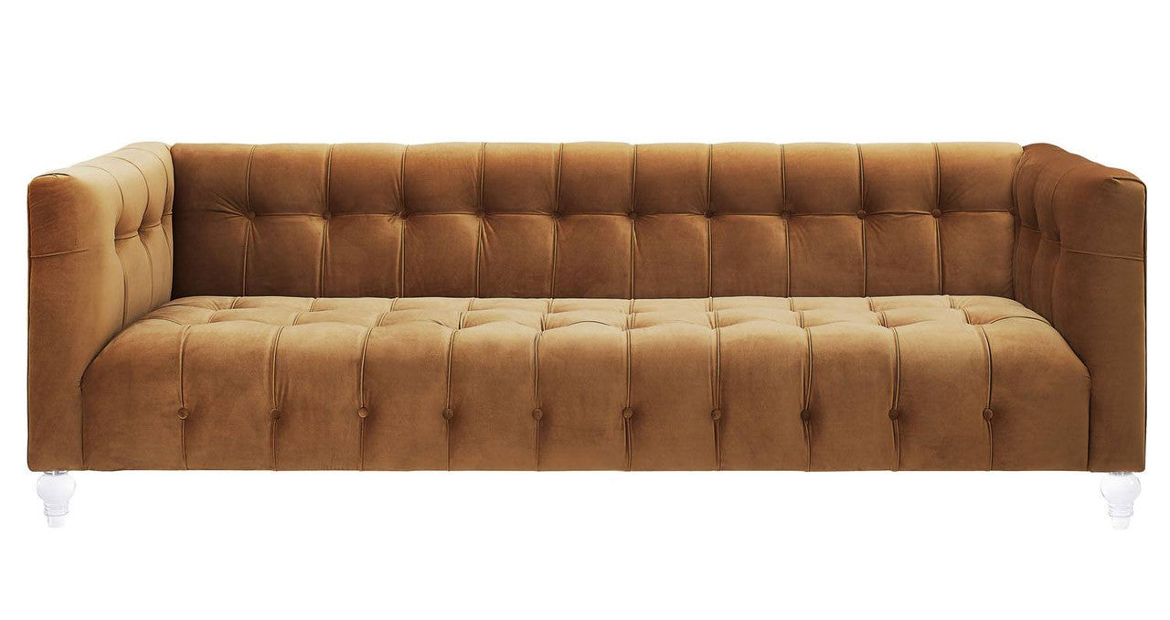 Appolonia Velvet Sofa - Cognac