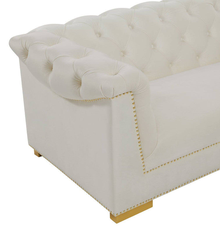 Corlett Velvet Sofa - Cream
