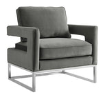 Ameshoff Velvet Accent Chair - Grey