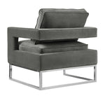 Ameshoff Velvet Accent Chair - Grey