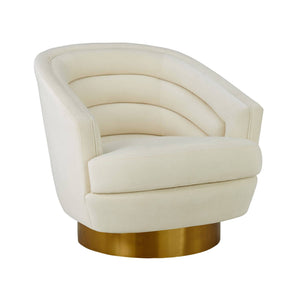 Berea Velvet Accent Chair - Cream