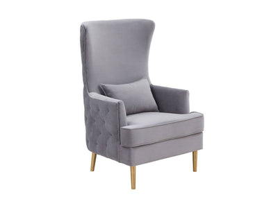 Killarney Velvet Accent Chair - Grey