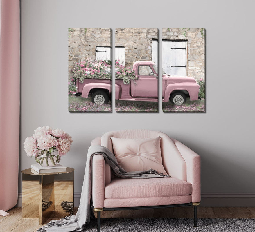 Flower Delivery Wall Art - Pink - 45 X 30 - Set of 3