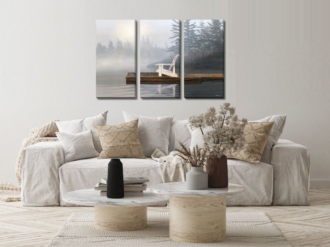 Saturday Morning Wall Art - Grey/White - 45 X 30 - Set of 3