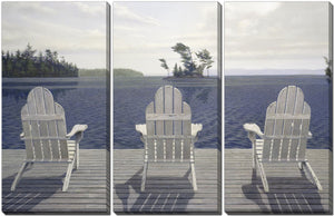 Dock Views Wall Art - Blue/White - 45 X 30 - Set of 3