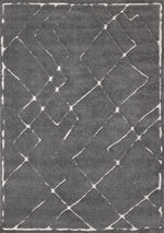 Obsidian 6'7" x 9'6" Broken Lattice Area Rug - Grey, White