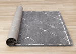 Obsidian 6'7" x 9'6" Broken Lattice Area Rug - Grey, White