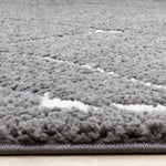 Obsidian 6'7" x 9'6" Broken Lattice Area Rug - Grey, White