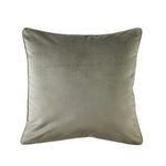 The Great Indoors 18 x 18" Green Velvet Cushion with soft green velvet upholstery and piped edges