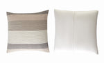The Great Indoors 5-Piece Queen Comforter Set square pillow sham with striped quilted front and solid cream reverse