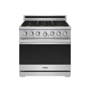 Thor Kitchen Cuisinière 6,0 pi³ à gaz de 36po en acier inoxydable – XRG36E