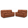 Toscana Ens. Sofa et causeuse en cuir - cognac