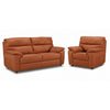 Toscana Ens. Sofa et fauteuil en cuir - cognac