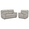 Toscana Ens. Sofa et fauteuil en cuir - gris