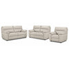 Toscana Ens. Sofa, causeuse et fauteuil en cuir - crème