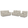 Toscana Ens. Sofa, causeuse et fauteuil en cuir - gris pâle