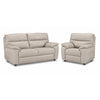 Toscana Ens. Sofa et fauteuil en cuir - gris pâle