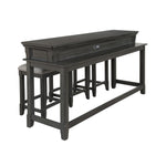Turner 4-Piece Sofa Table with Stools - Grey