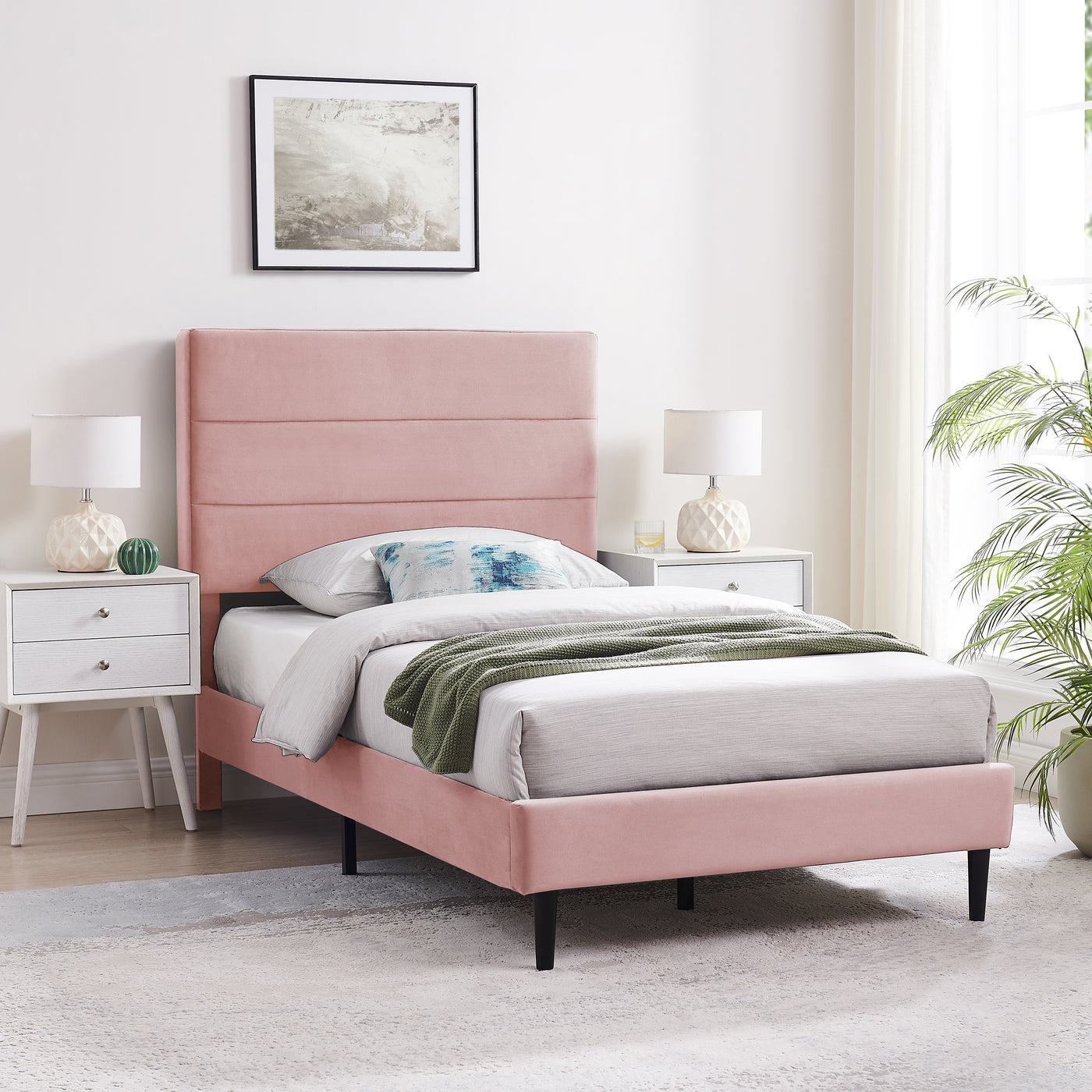 Nori 3-Piece Twin Bed - Rose Pink