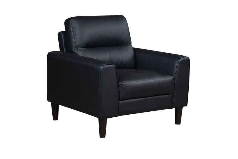 Verissimo Leather Sofa and Chair Set - Black