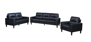 Verissimo Ens. Sofa, causeuse et fauteuil en cuir - noir