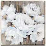 Bunch of Blooms Wall Art - White/Gold - 37 X 37