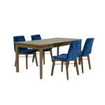 Borgergade Dining Chair Set - Blue/Chestnut - Set of 2