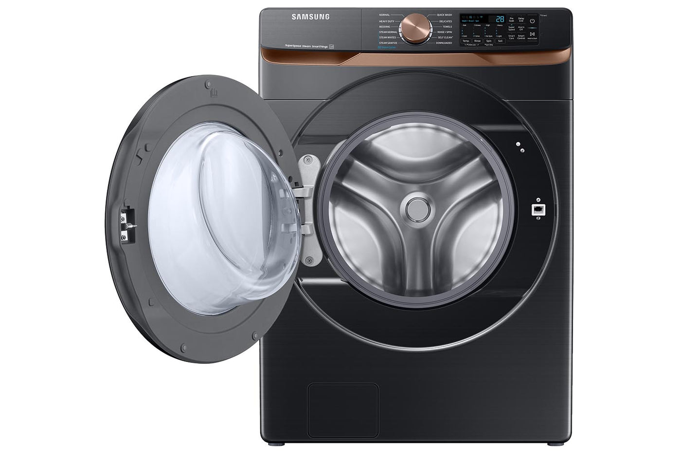 Samsung Black Stainless Steel Front Load Washer with Large Capacity and Super Speed (5.8cu.ft) - WF50BG8300AVUS