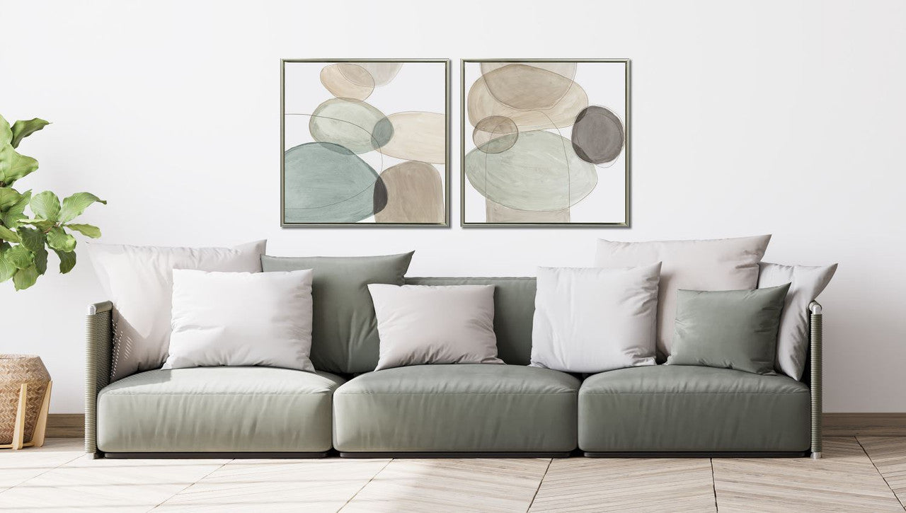 Circles I Wall Art - Light Brown/Green - 33 X 33