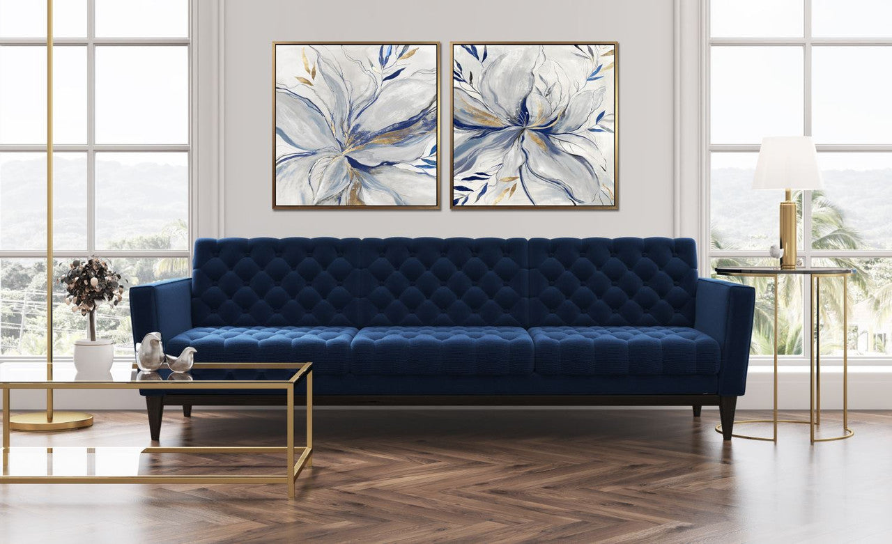 Blue in Bloom I Wall Art - White and Blue - 33 X 33