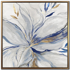 Blue in Bloom I Wall Art - White and Blue - 33 X 33