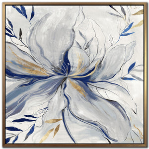 Blue in Bloom II Wall Art - White and Blue - 33 X 33