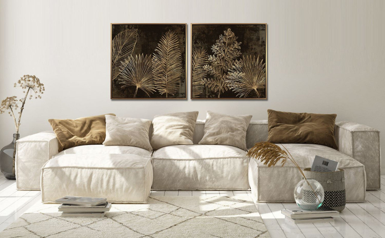 Fronds in Gold I Wall Art - Gold - 33 X 33