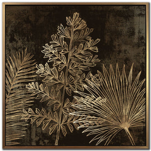 Fronds in Gold II Wall Art - Gold - 33 X 33