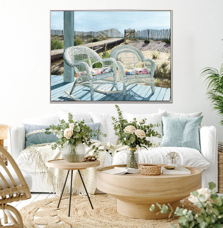 Cozy Spot Wall Art - Blue/White - 49 X 37