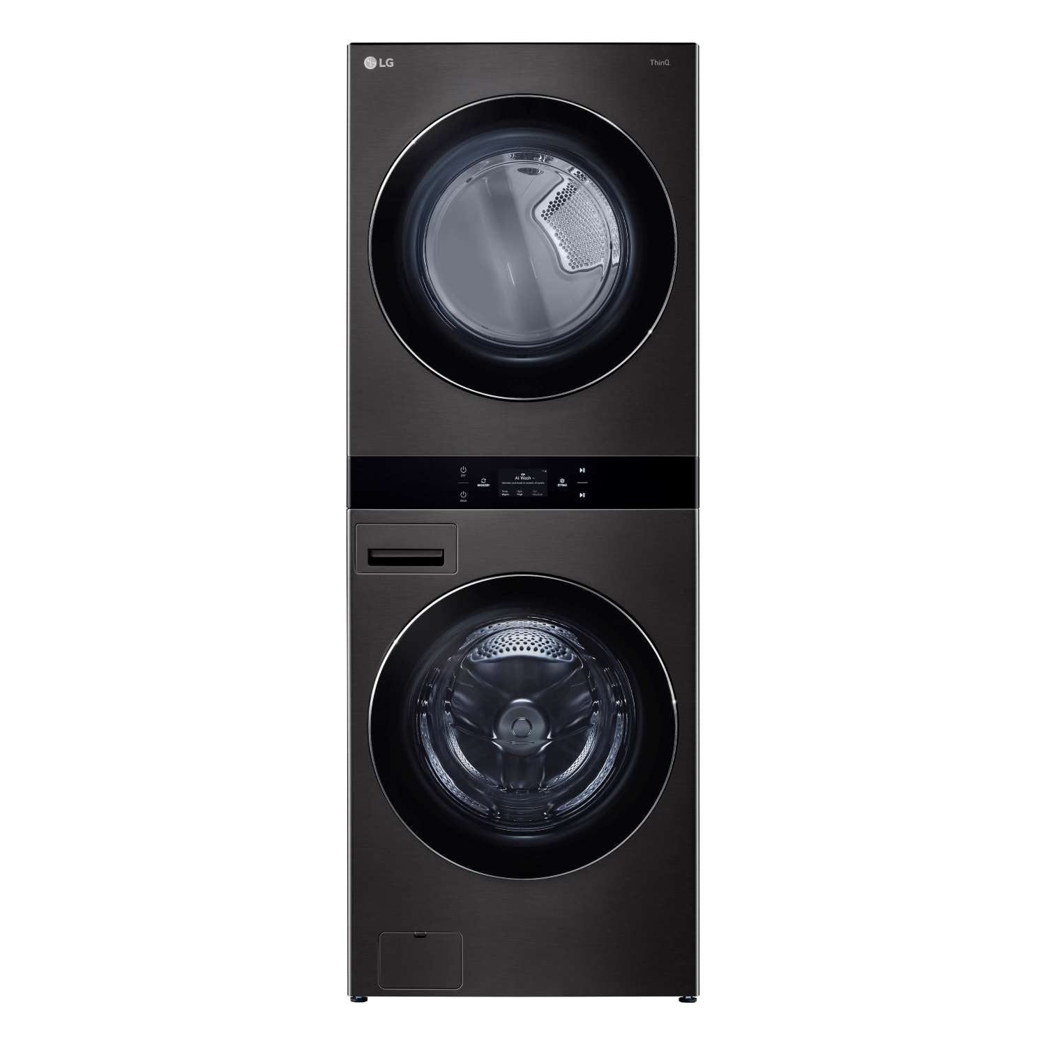 LG Black Single Unit Wash Tower™ with Center Control® Front Load Washer (5.8 cu. ft.) and Dryer (7.4 cu. ft.) - WKEX300HBA