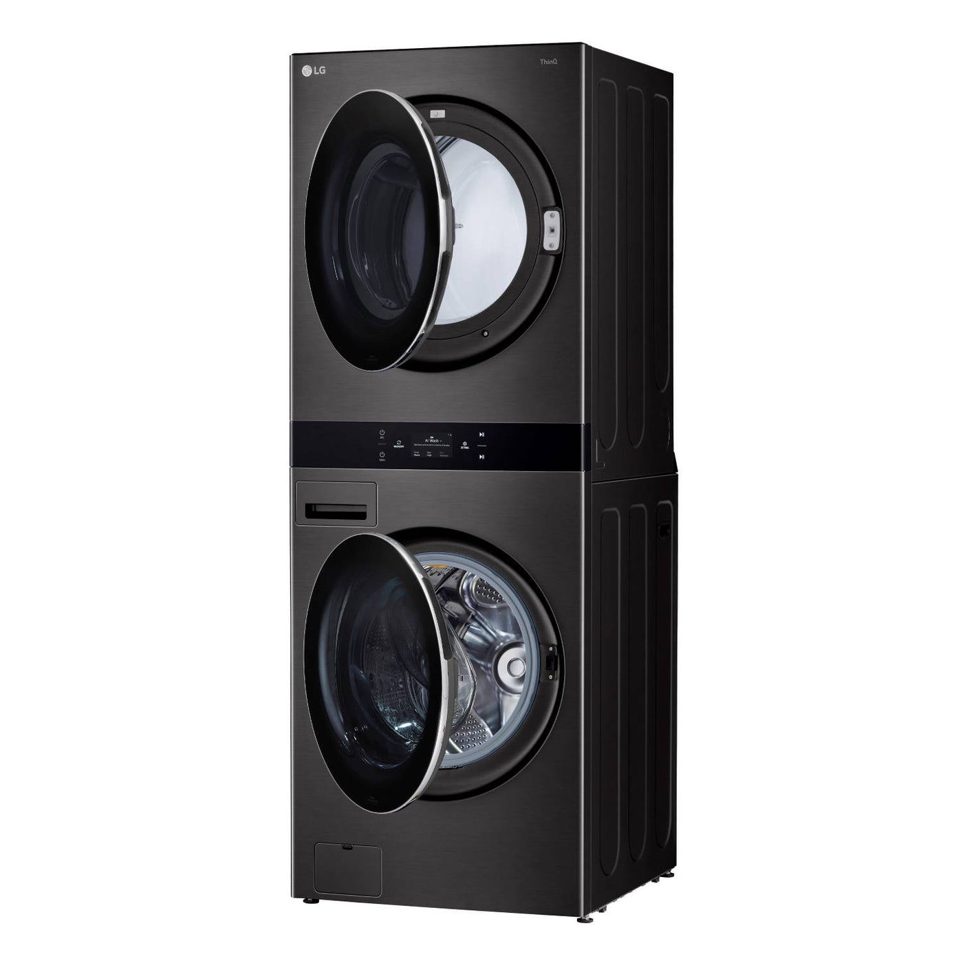LG Black Single Unit Wash Tower™ with Center Control® Front Load Washer (5.8 cu. ft.) and Dryer (7.4 cu. ft.) - WKEX300HBA