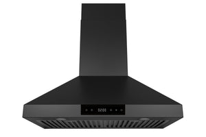 Hauslane Hotte de cuisinière murale série Chef 30po 860 PCM noir mat – WM-538BLK-30