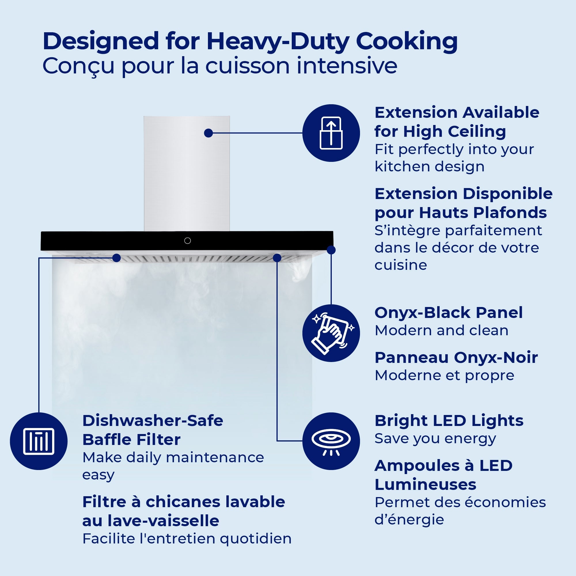 Hauslane Stainless Steel Chef 36" Wall-Mounted Range Hood - WM-739SS-36