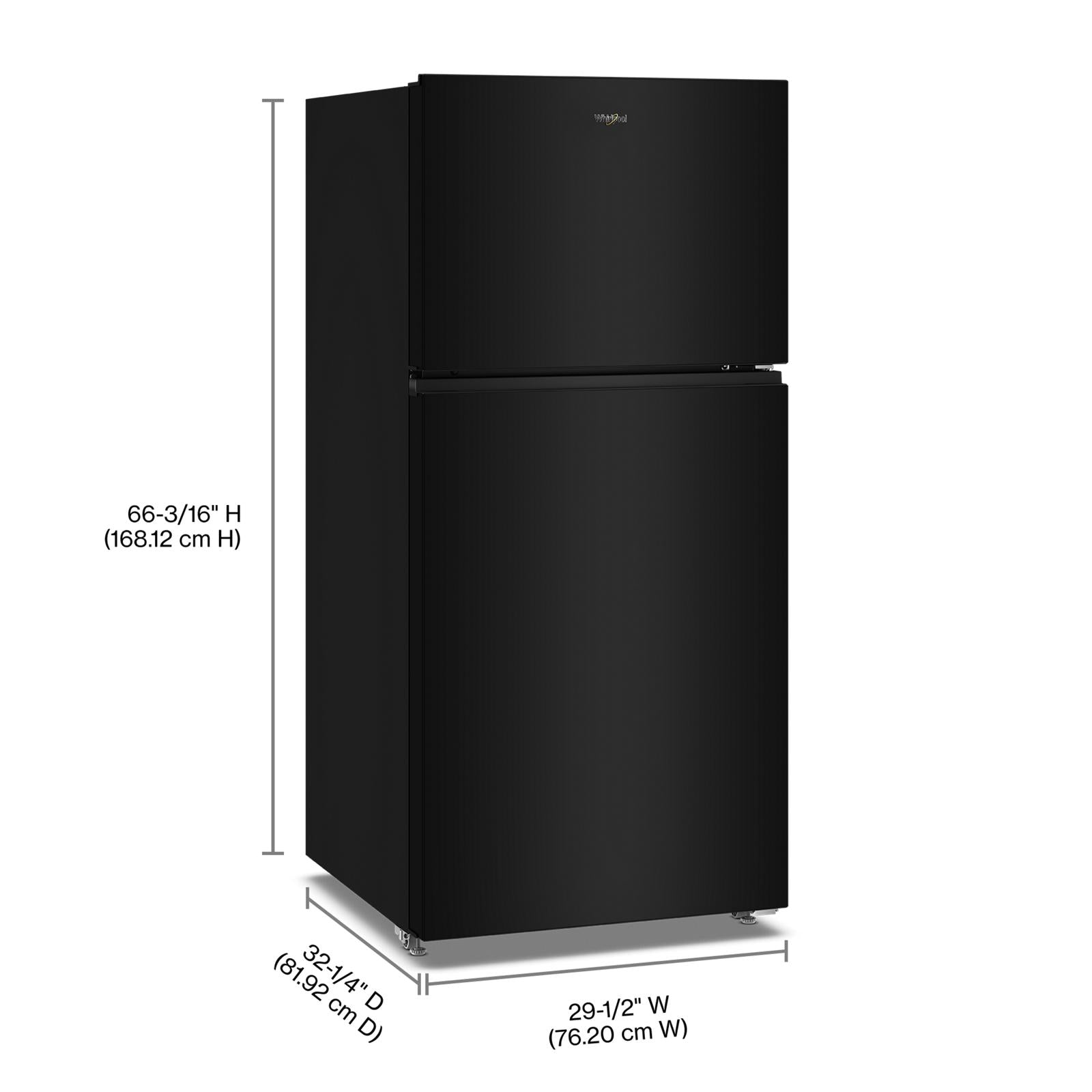Whirlpool 30" 19.2 Cu. Ft. Black Top-Freezer Refrigerator - WRTX5419SB