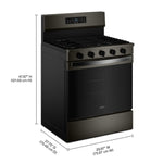 Whirlpool Black-on-Stainless Freestanding Gas Single Oven Convection Range (5.0 Cu. Ft.) - WFGS5730SV