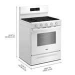 Whirlpool White Freestanding Gas Single Oven Convection Range (5.0 Cu. Ft.) - WFGS5730SW