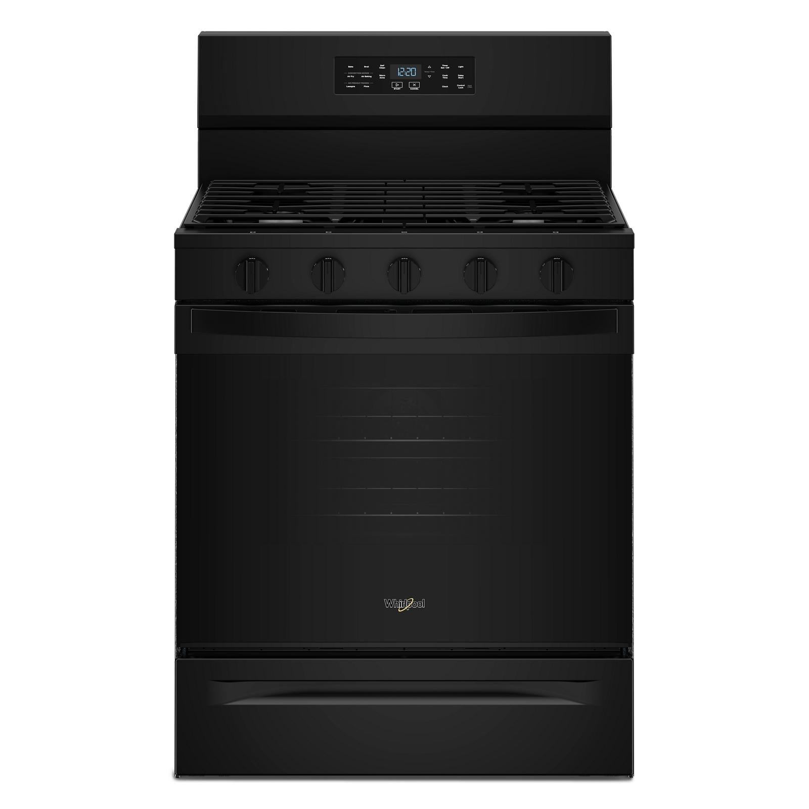 Whirlpool Black Freestanding Gas Single Oven Convection Range (5.0 Cu. Ft.) - WFGS5730SB