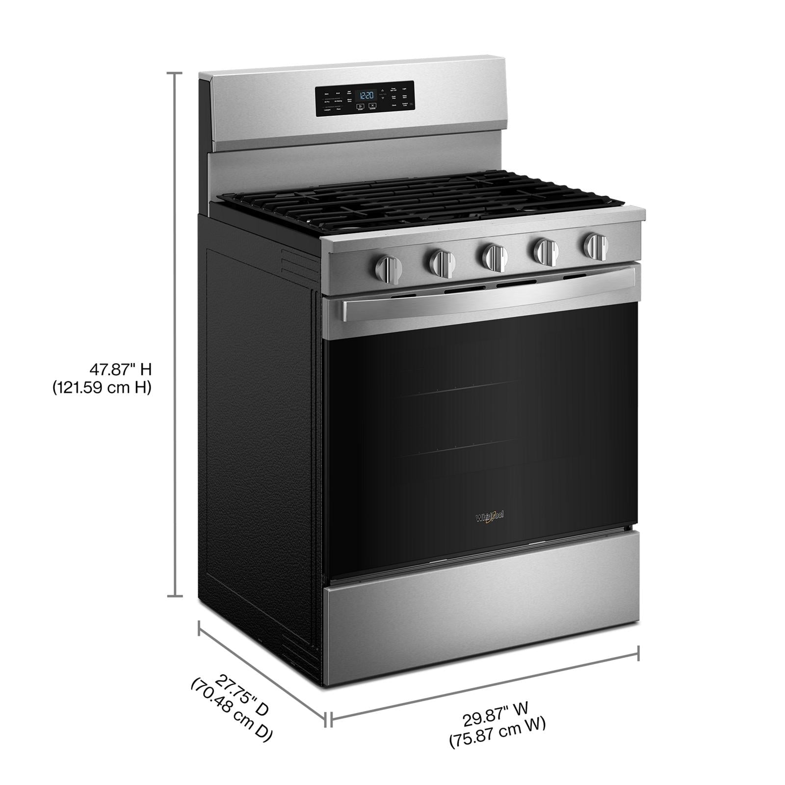 Whirlpool Fingerprint Resistant Stainless Steel Freestanding Gas Single Oven Convection Range (5.0 Cu. Ft.) - WFGS5730SZ
