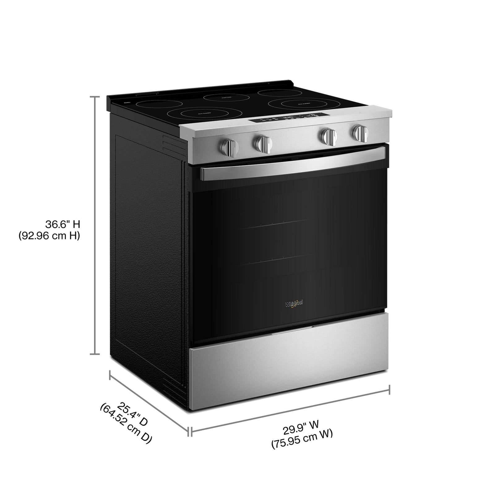 Whirlpool Stainless Steel Slide-In Smart Electric Range (5.3 Cu. Ft.)- YWSES3330TS