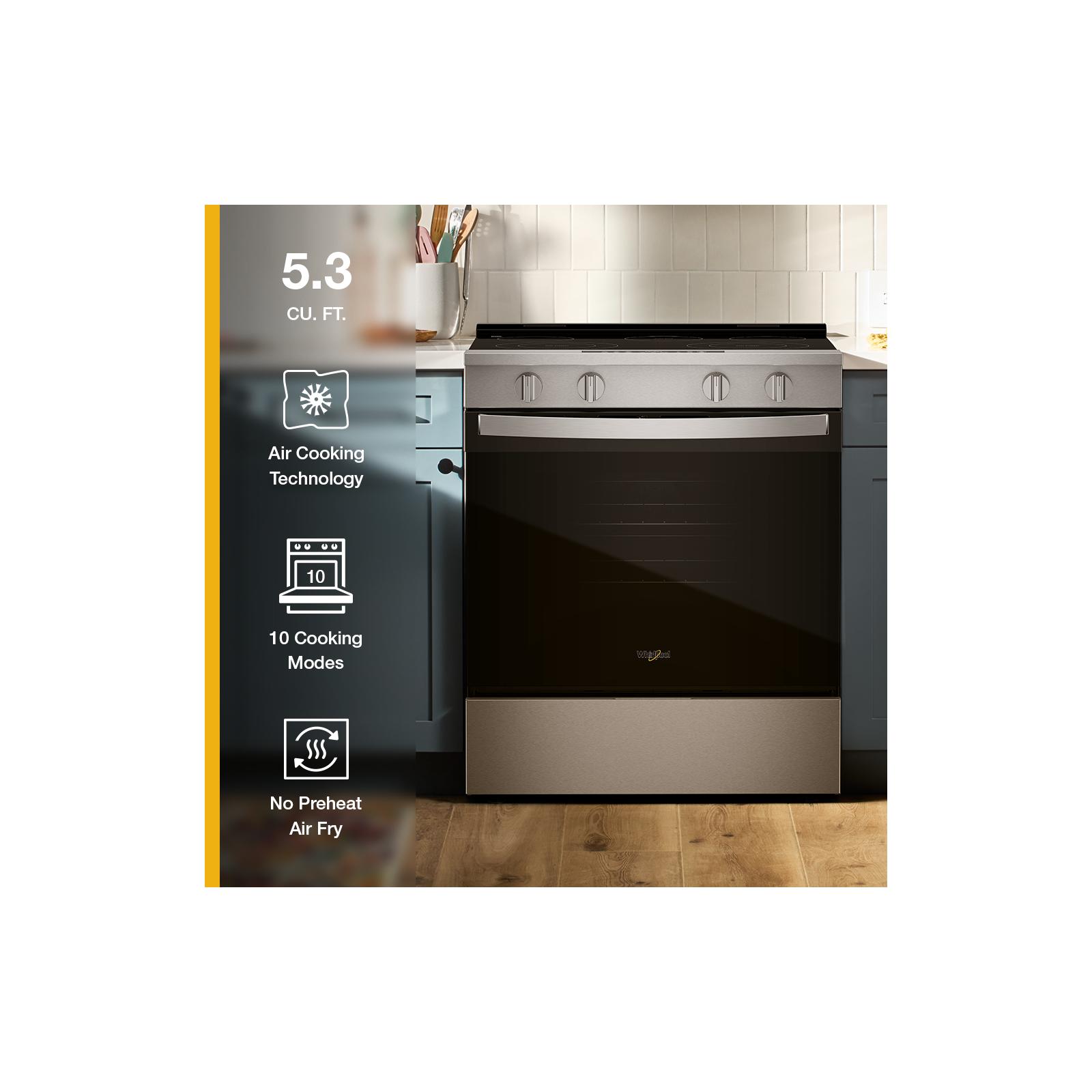 Whirlpool Fingerprint Resistant Stainless Steel Slide-In Smart Electric Convection Range (5.3 Cu. Ft.) - YWSES4530TZ