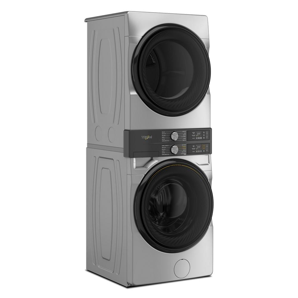 Whirlpool Radiant Silver Front Load Laundry Tower with FreshFlowTM Vent System and UV Clean Technology (5.2 cu. ft. Washer & 7.4 cu. ft. Gas Dryer) - WGF5727TR