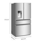 Whirlpool 36" 22.0 Cu. Ft. Fingerprint-Resistant Stainless Steel Counter-Depth 4-Door French Door Refrigerator – WRMC7036RZ