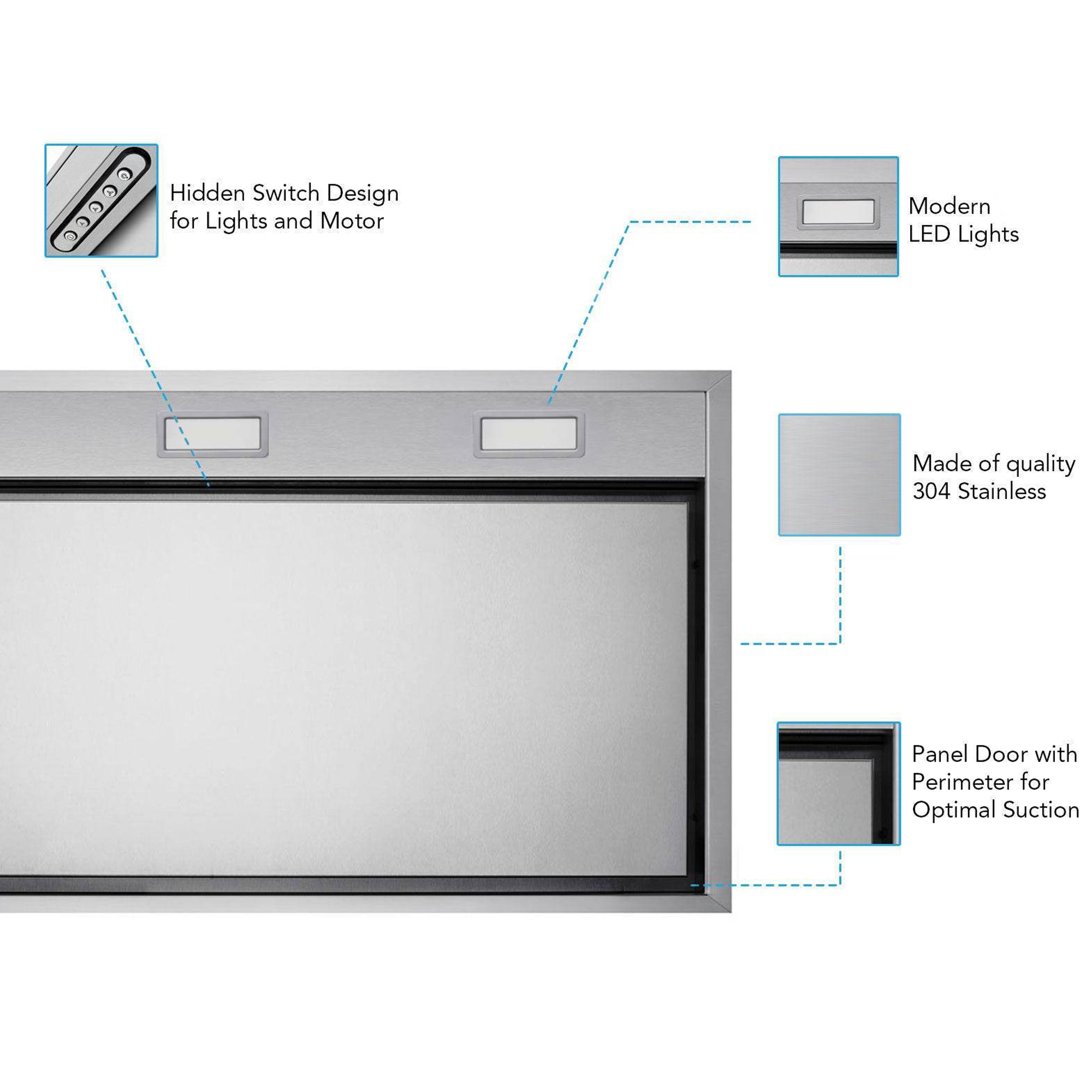 VICTORY Stainless Steel 36-Inch 700 CFM Insert Range Hood - X2-36